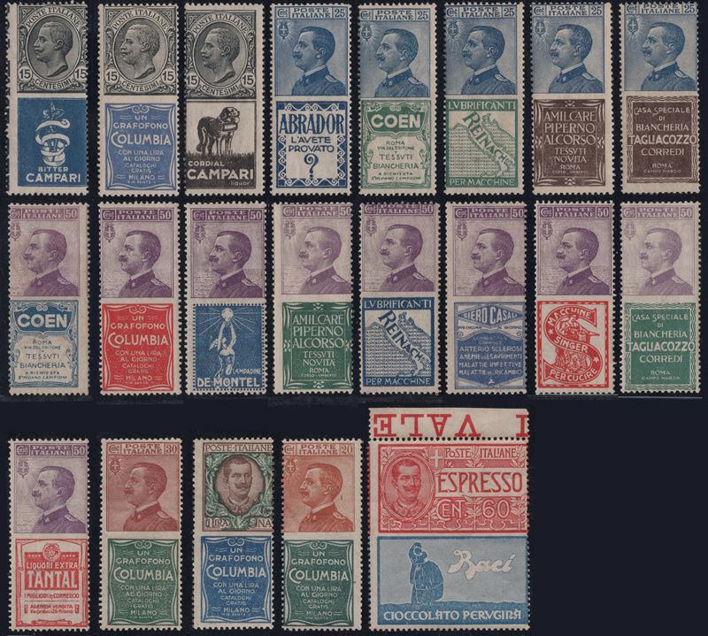 Regno, Serie di pubblicitari n.1/21, 1924, con gomma integra