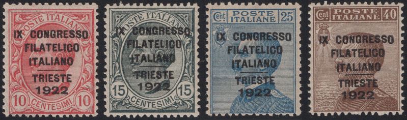 Regno d'Italia, Congresso Filatelico n.123/126 - Nuovi con gomma e linguellati
