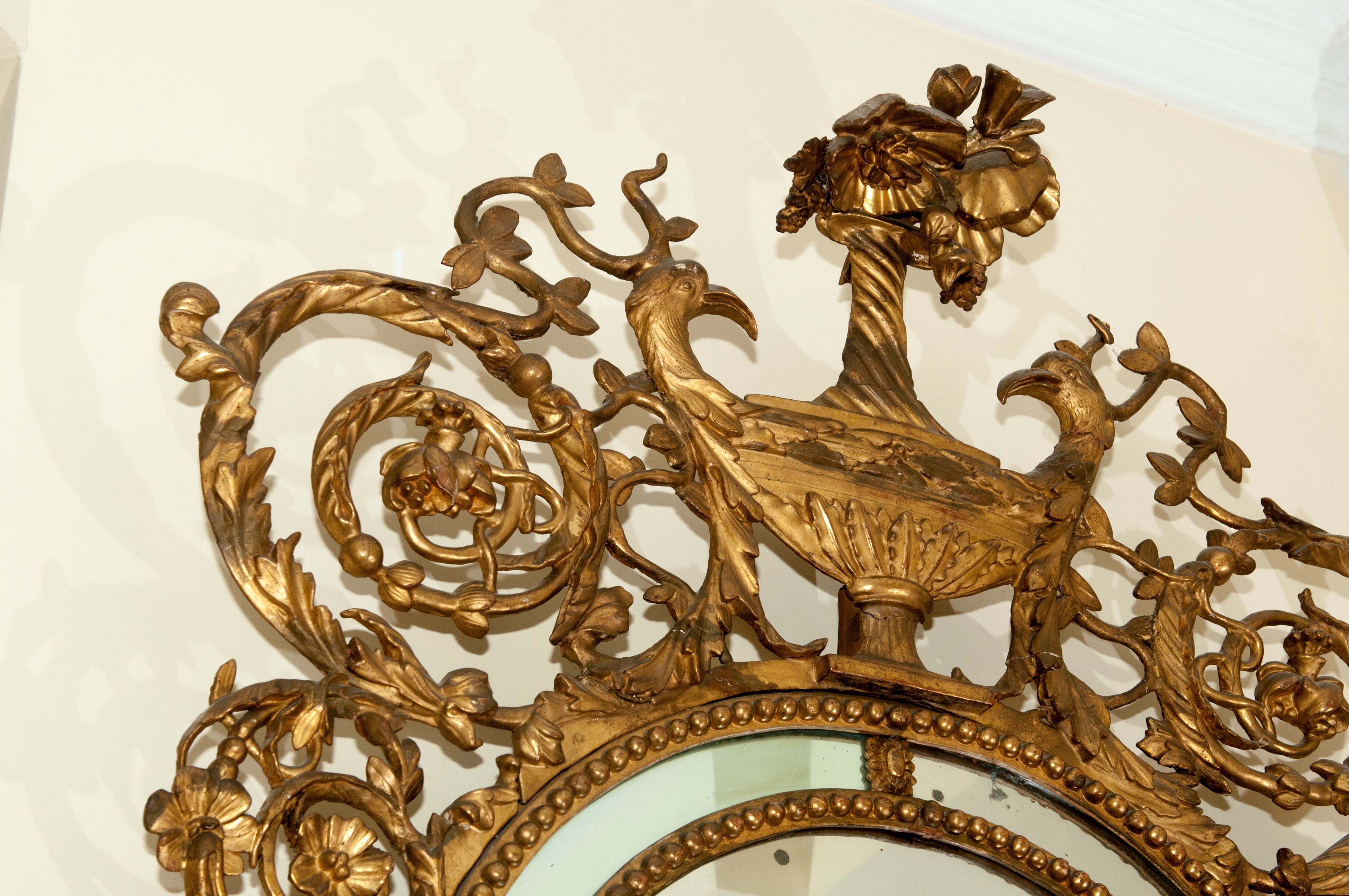 Specchiera da parete in legno dorato, XIX secolo