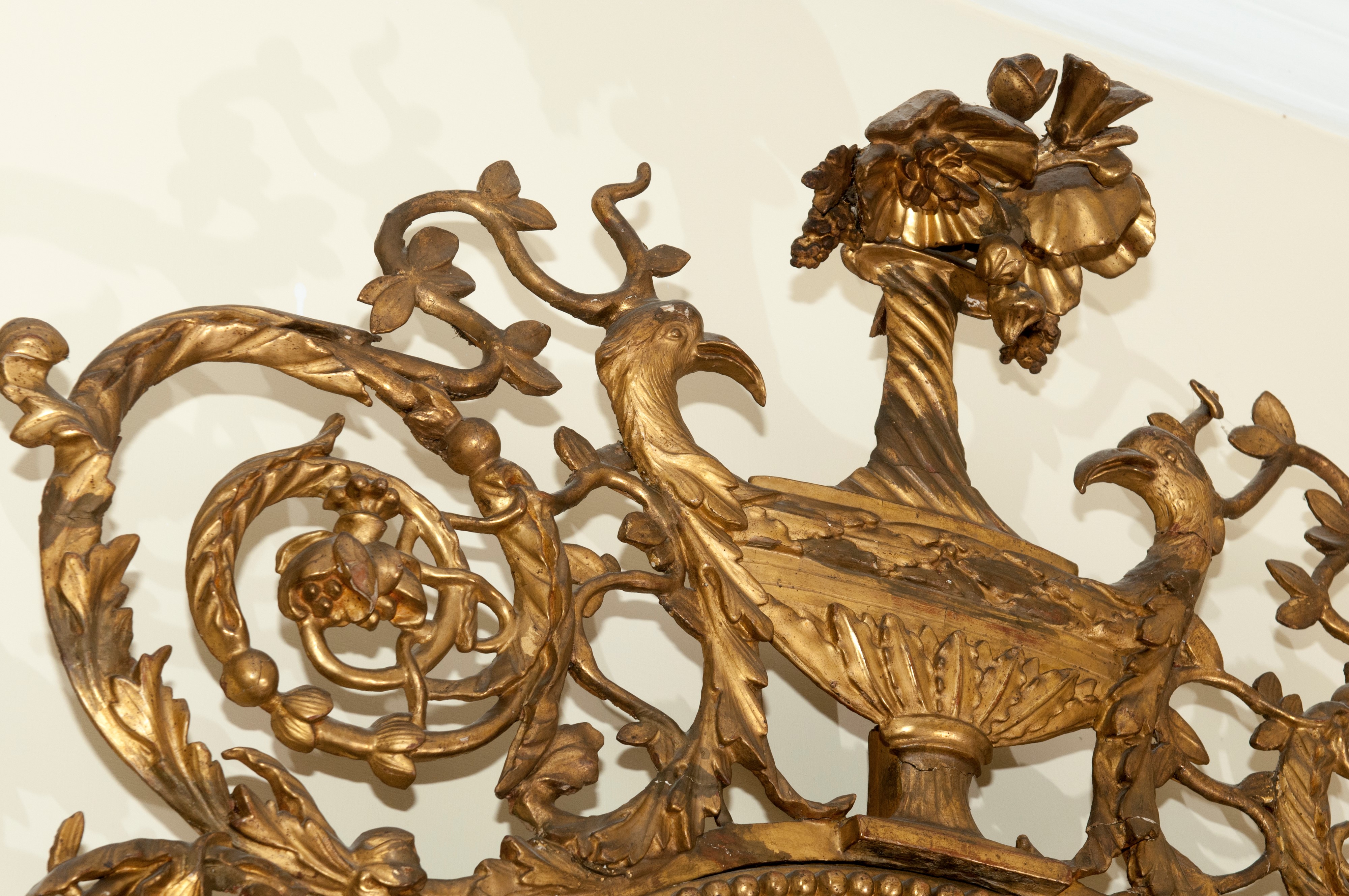 Specchiera da parete in legno dorato, XIX secolo