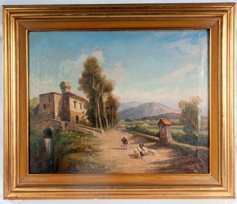 Paesaggio con contadini ed armenti