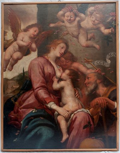 Madonna del latte, olio su tela