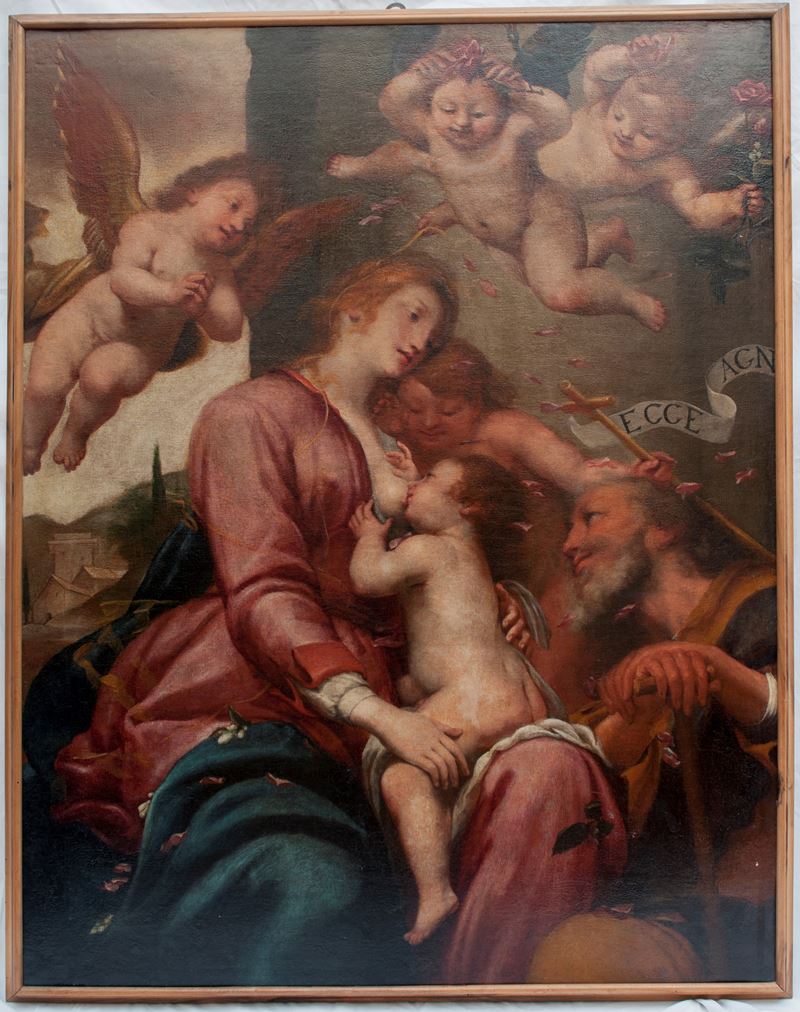 Madonna del latte, olio su tela