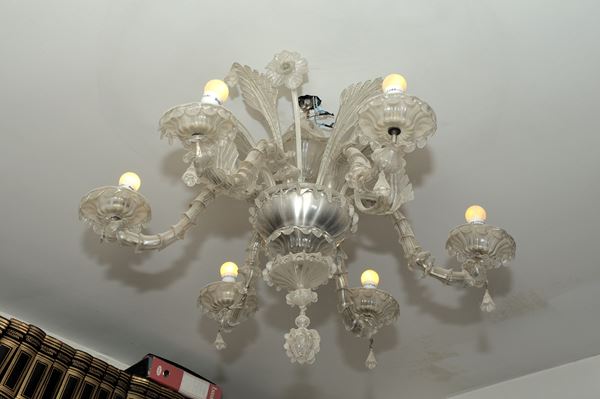 Lampadario in sospensione in vetro di Murano