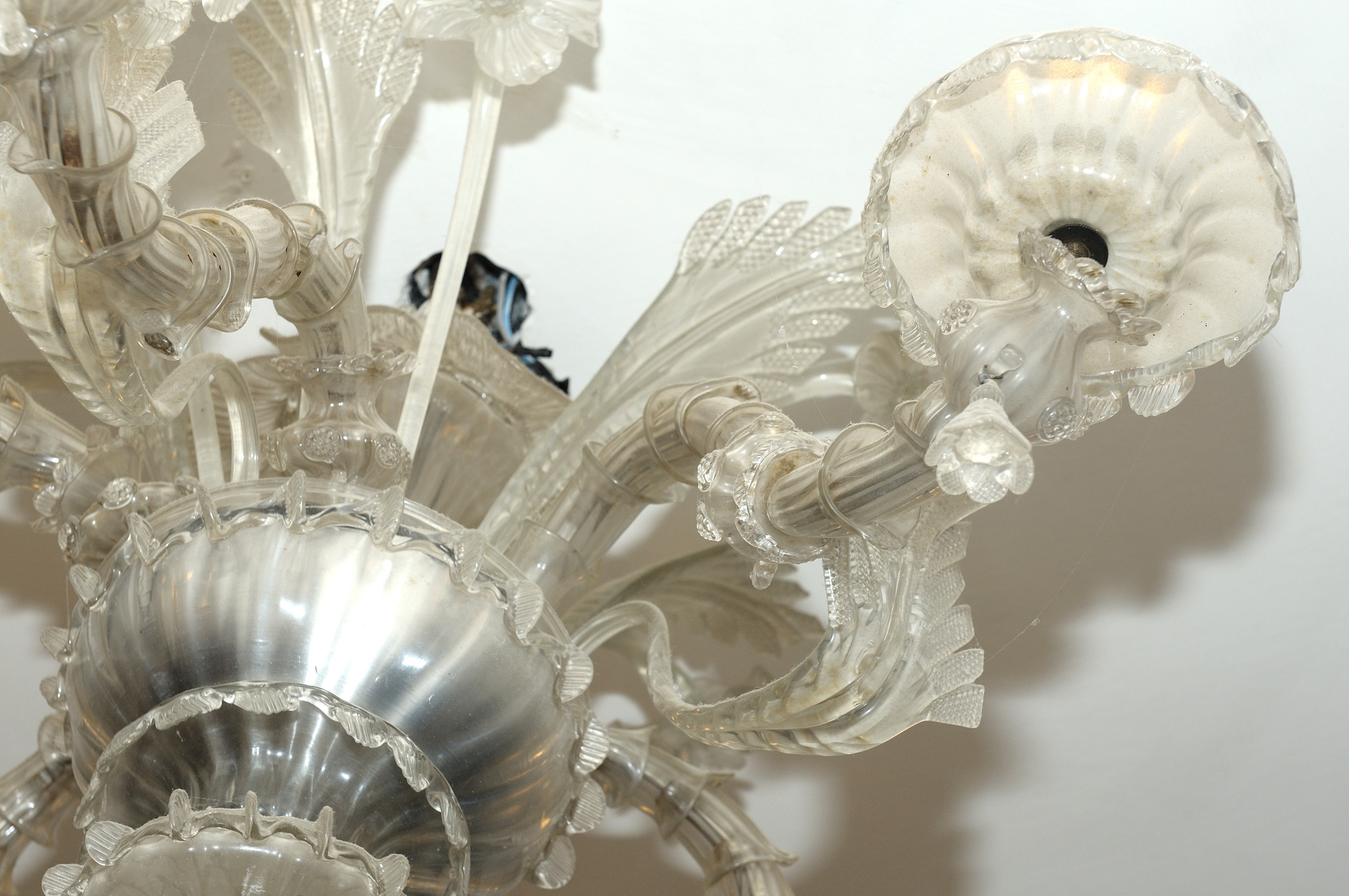 Lampadario in sospensione in vetro di Murano