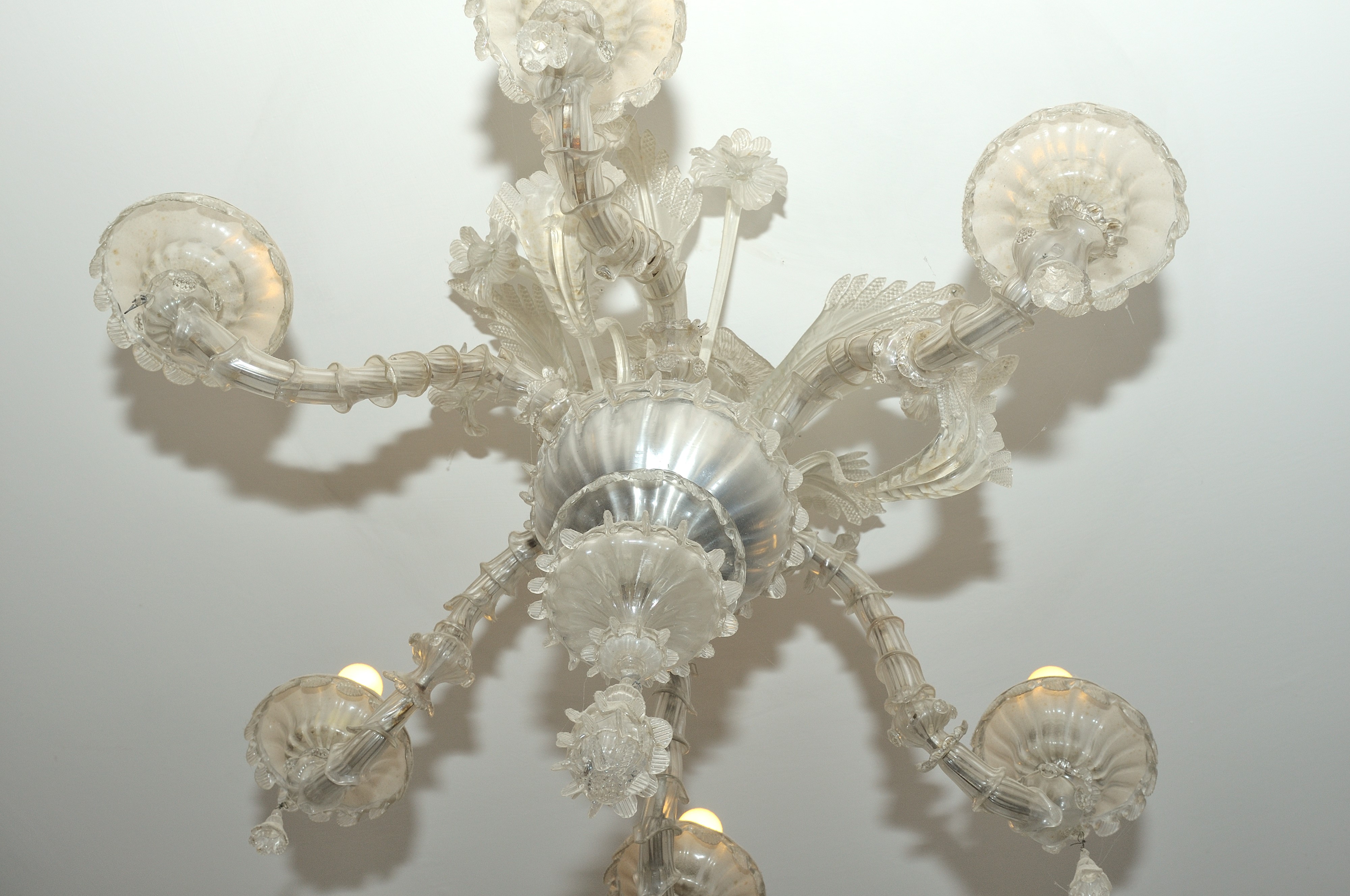Lampadario in sospensione in vetro di Murano