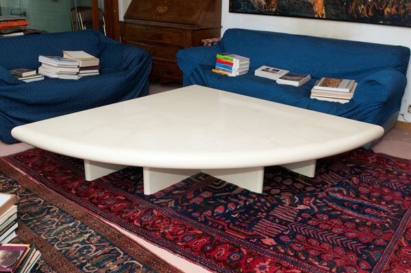 Tavolo basso in legno a lacca bianco