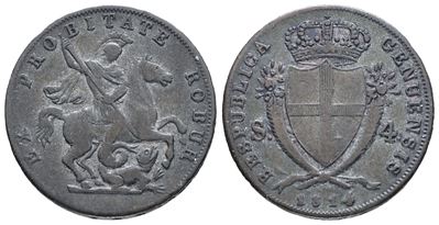 Repubblica Genovese, 4 soldi anno 1814