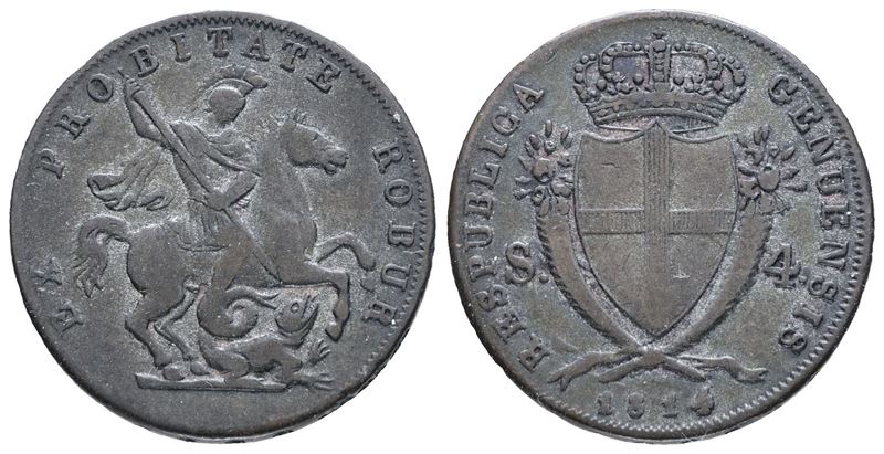 Repubblica Genovese, 4 soldi anno 1814