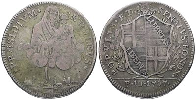 BOLOGNA, Scudo da 10 paoli (1797), Ag, 29 gr, Gig. 7, Q.BB