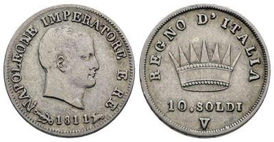 Napoleone I, 10 soldi 1811, Regno d'Italia