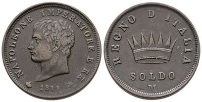 Regno d'Italia, Napoleone I, Soldo del 1811 in rame