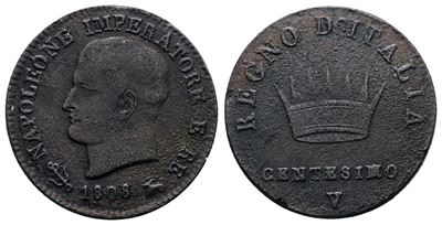 Napoleone I, 1 centesimo 1808