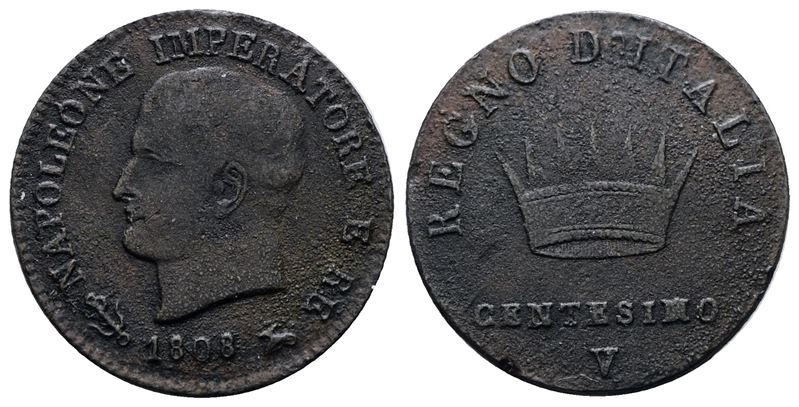Napoleone I, 1 centesimo 1808