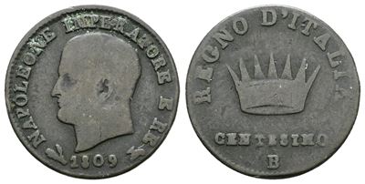 Napoleone I, 1 centesimo del Regno d'Italia, 1809