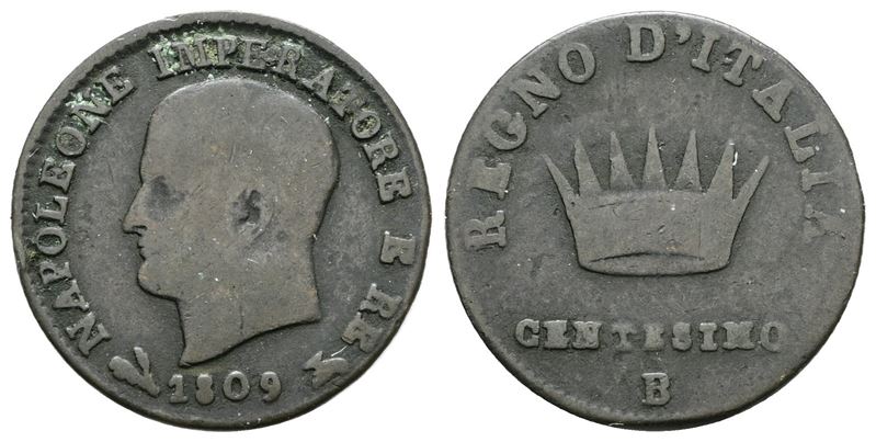 Napoleone I, 1 centesimo del Regno d'Italia, 1809