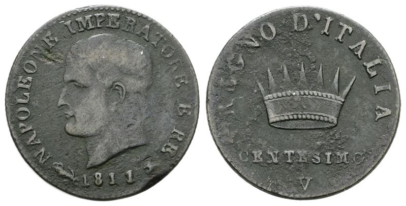 Napoleone I, 1 centesimo del Regno d'Italia, 1811