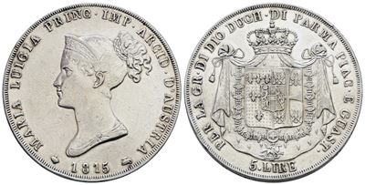 Maria Luigia d'Austria, Moneta da 5 lire 1815 in argento