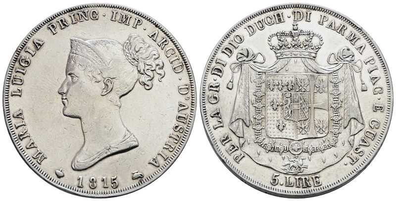 Maria Luigia d'Austria, Moneta da 5 lire 1815 in argento