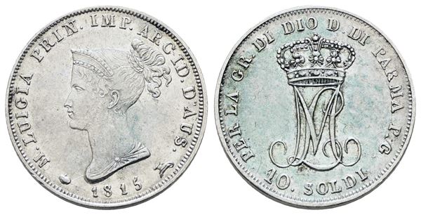 PARMA. Maria Luigia d'Austria (1815-1847). 10 soldi 1830. Ag; 2,5gr; Gig. 10; BB/SPL