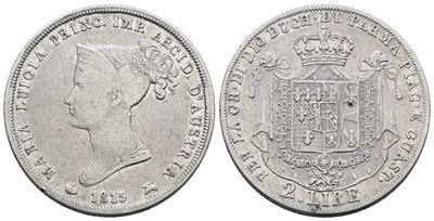 Maria Luigia d'Austria, Moneta da 2 lire del 1815 in argento