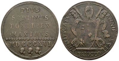 Pio VII, Baiocco 1816 A.XVII