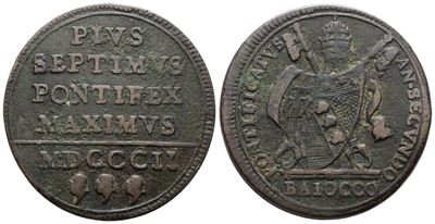 Pio VII, Baiocco 1802, Stato Pontificio, Roma