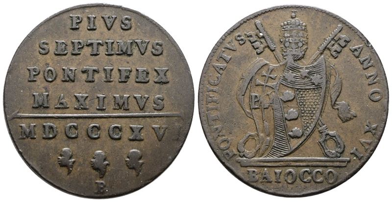 Pio VII, Baiocco 1816, Stato Pontificio - Bologna