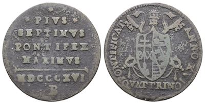 Pio VII, Quattrino 1816, Bologna