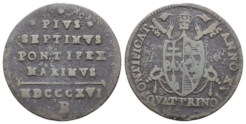 Pio VII, Quattrino 1816, Bologna