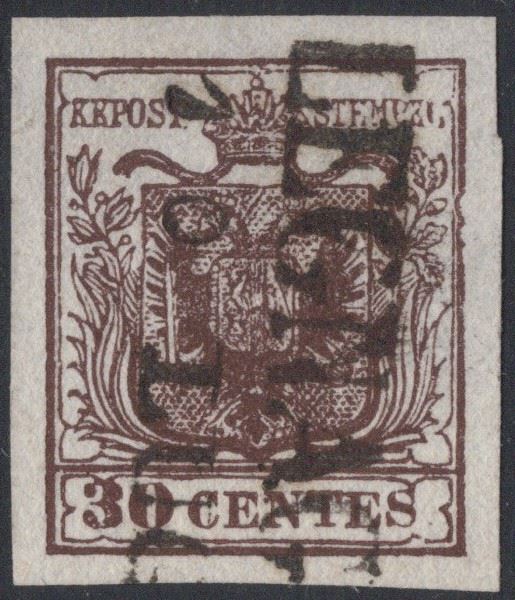 Lombardo Veneto - 30 cent. I tipo Senza punto