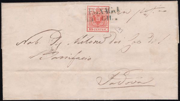 Lombardo Veneto - Annullamenti, Legnago in azzurro (pt.12) I° mese d'uso.