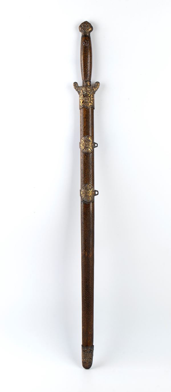 An elegant Jian ceremonial sword. China, Qing Dynasty (1644-1912), 19th century.