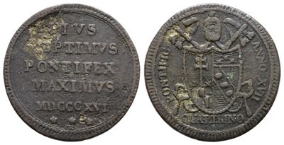Pio VII, Quattrino del 1816 in rame
