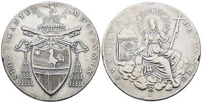 Scudo del 1829, Stato Pontificio, Bologna, Argento, 26,43 gr