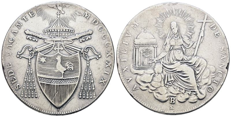 Scudo del 1829, Stato Pontificio, Bologna, Argento, 26,43 gr