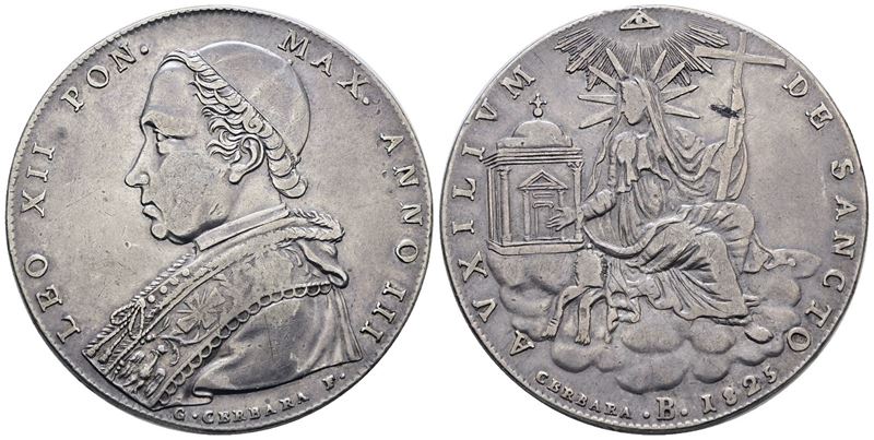 Leone XII, Scudo 1825 del Stato Pontificio - Bologna