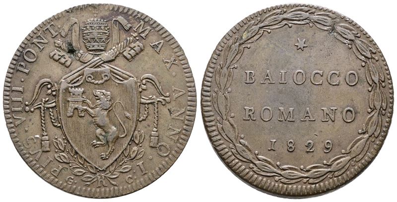 Stato Pontificio, Baiocco di Pio VIII (1829)