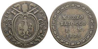 Leone XII, Mezzo Baiocco 1826, Stato Pontificio, Roma