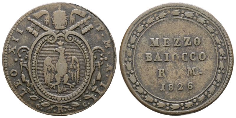 Leone XII, Mezzo Baiocco 1826, Stato Pontificio, Roma