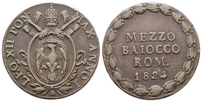 Leone XII, Mezzo Baiocco 1824, Stato Pontificio, Bologna