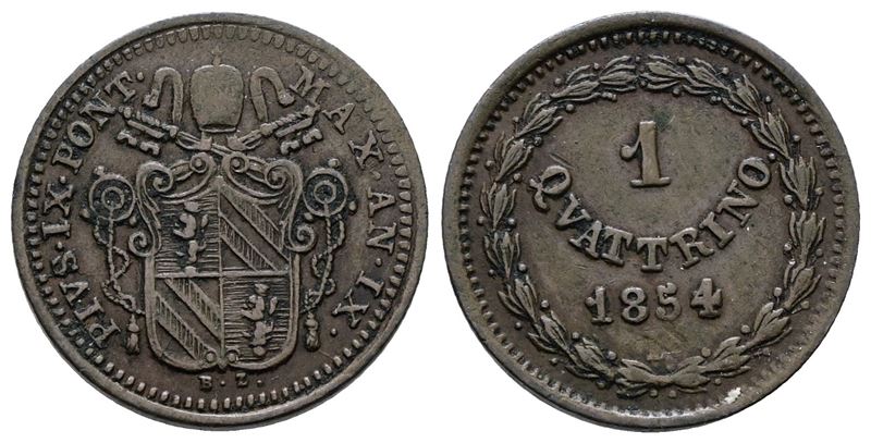 Stato Pontificio, Quattrino di Pio IX del 1854