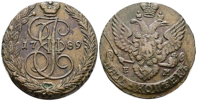 Caterina II, 5 copechi 1789
