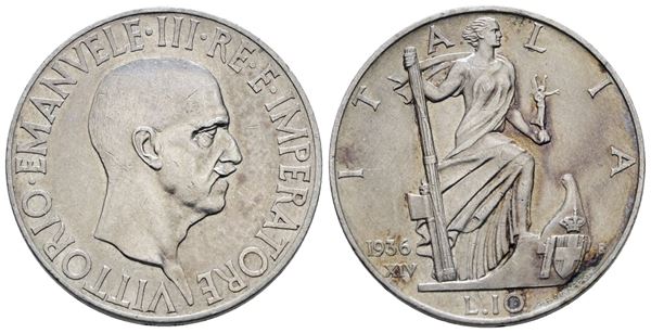 REGNO D'ITALIA. Vittorio Emanuele III (1900-1943). 10 lire 1936 "Impero". Ag; 10gr; Gig.64; Q.SPL