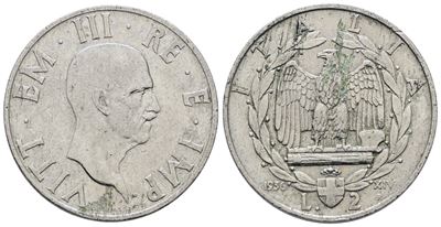 Vittorio Emanuele III, Moneta da 2 lire 1936 "Impero"