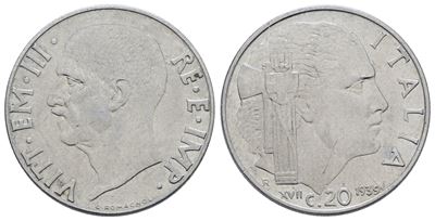Regno D'italia. Vittorio Emanuele III (1900-1943). 20 Centesimi 1939 XVII "impero". Ac; 4gr; Gig....