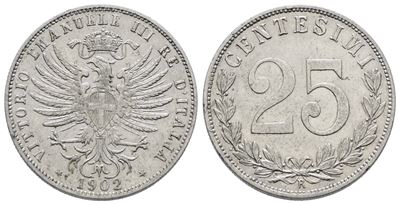 Vittorio Emanuele III, 25 centesimi del 1902