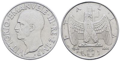 Vittorio Emanuele III, Lira 1941 'Impero', 8gr, Gig. 157, Ac