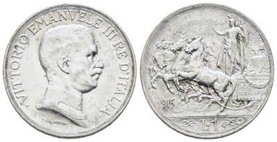 Vittorio Emanuele III, Lira 1915 "Quadriga briosa"