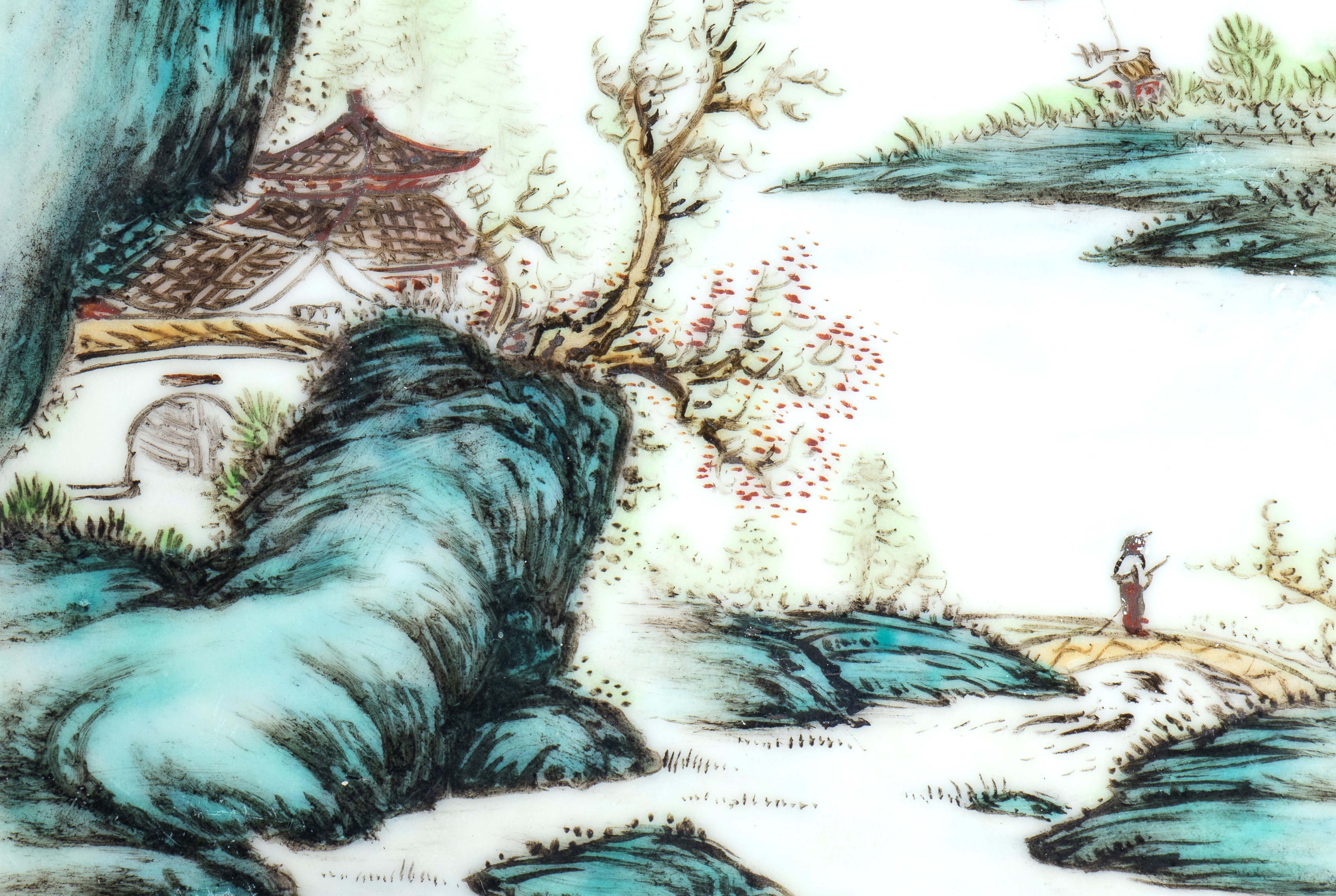 Raffinato set di formelle in porcellana ( 3 pezzi), Cina